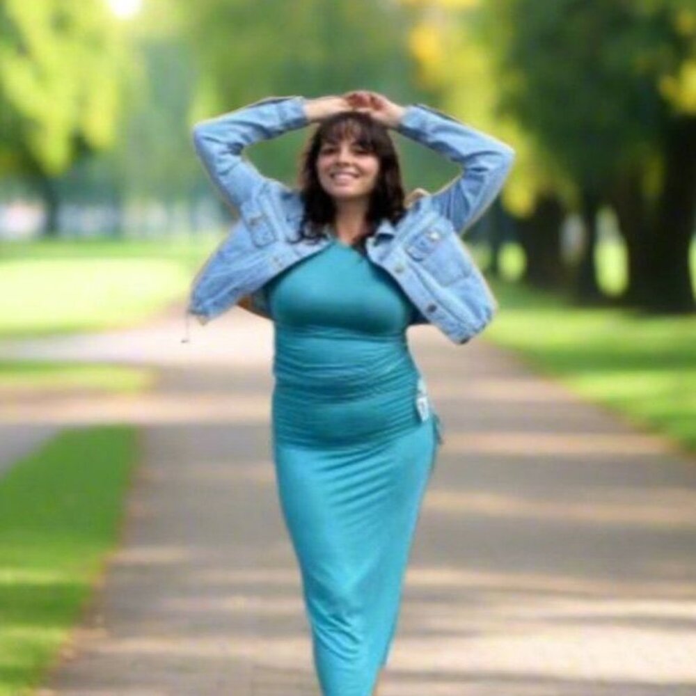 2 in 1 Teal Grey Skirt